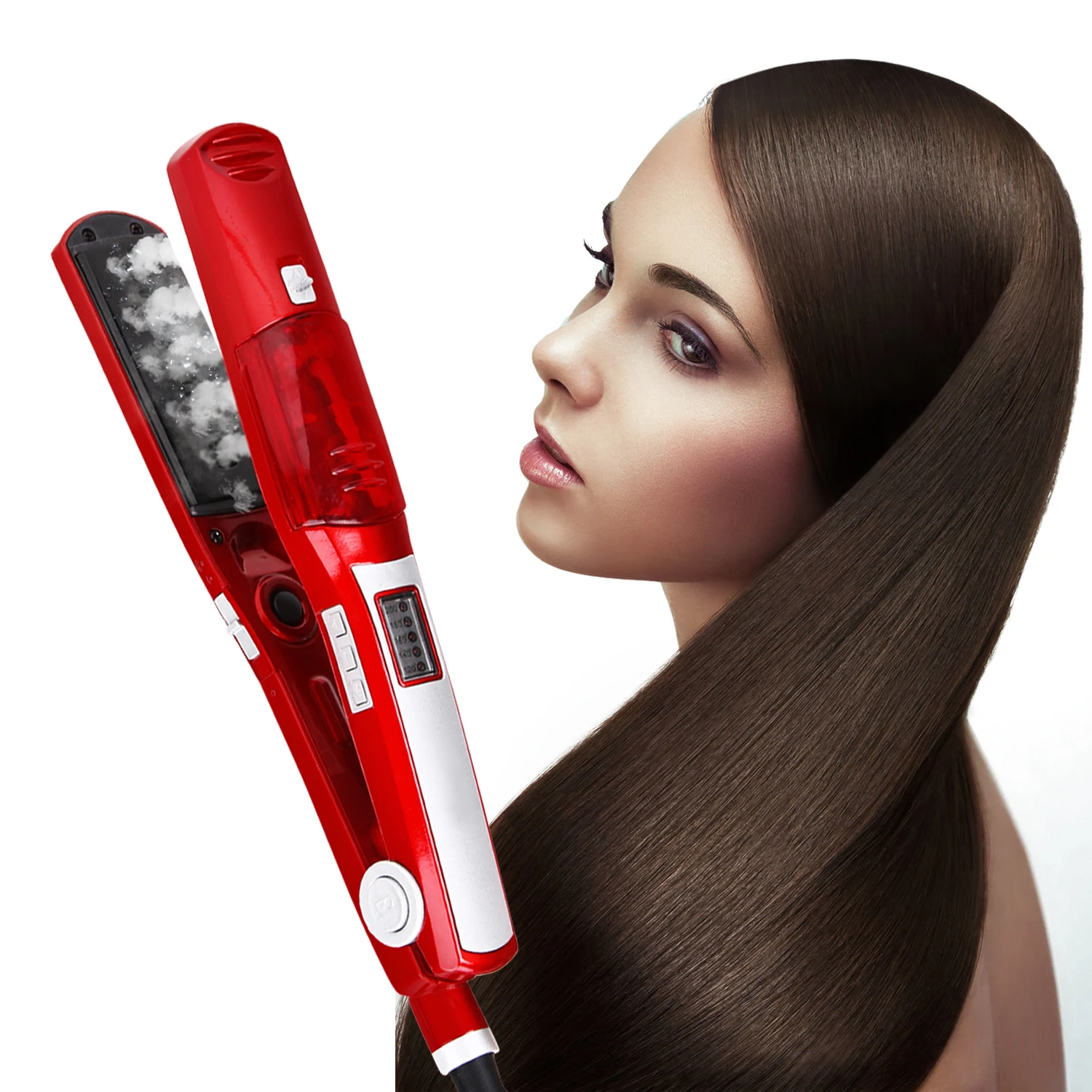 

Steam Volumizing Hair Iron Electric Curling Iron Styling Tools Ceramic Straightening Hair Curler Professional Hair Straightener