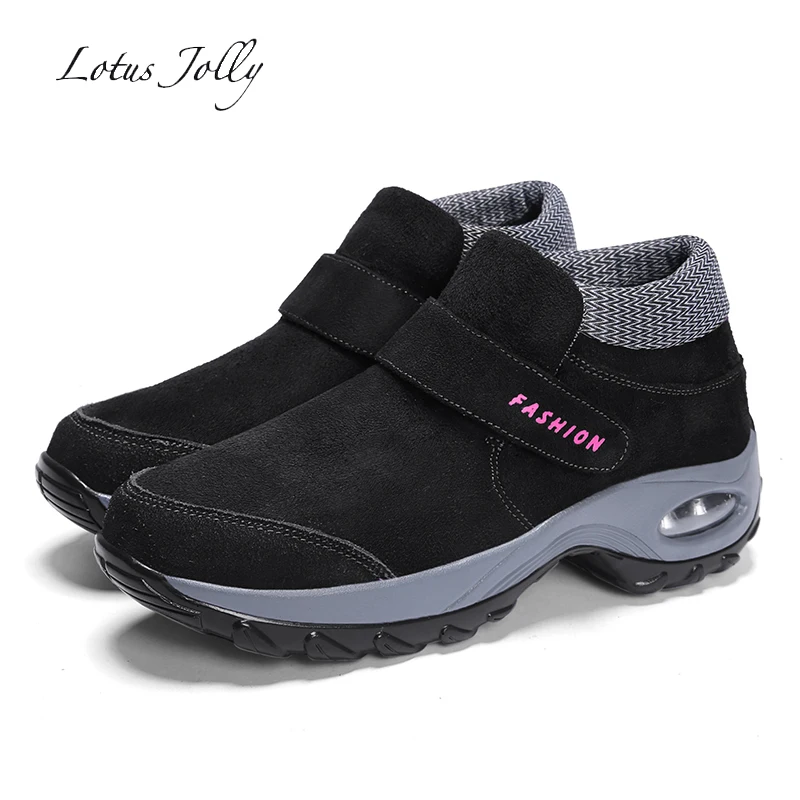 Обувь с округлой подошвой кроссовки для прогулок chaussures femme зимние сапоги теплая бархатная толстая подошва увеличенная платформа