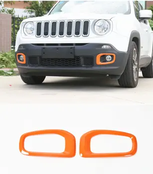 

For Jeep Renegade 2015-2018 Orange ABS Car Front Fog Light Lamp Frame Cover Trim