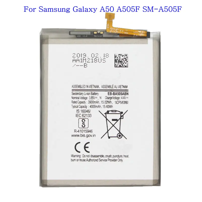 1x4000 mAh 15.40Wh запасная батарея EB-BA505ABN EB-BA505ABU для samsung Galaxy A50 A505F SM-A505F Аккумуляторы для телефонов - Цвет: Without Tools