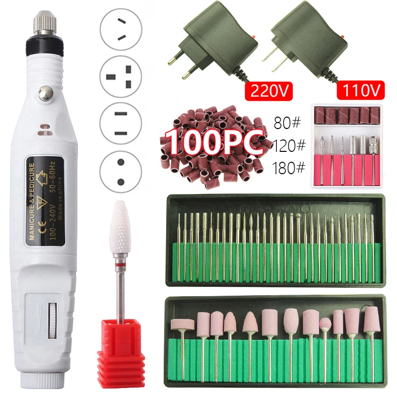 Electric Manicure Machine Professional Nail Drill Kit Ceramic File Pedicure Art Polishing Tool | Красота и здоровье