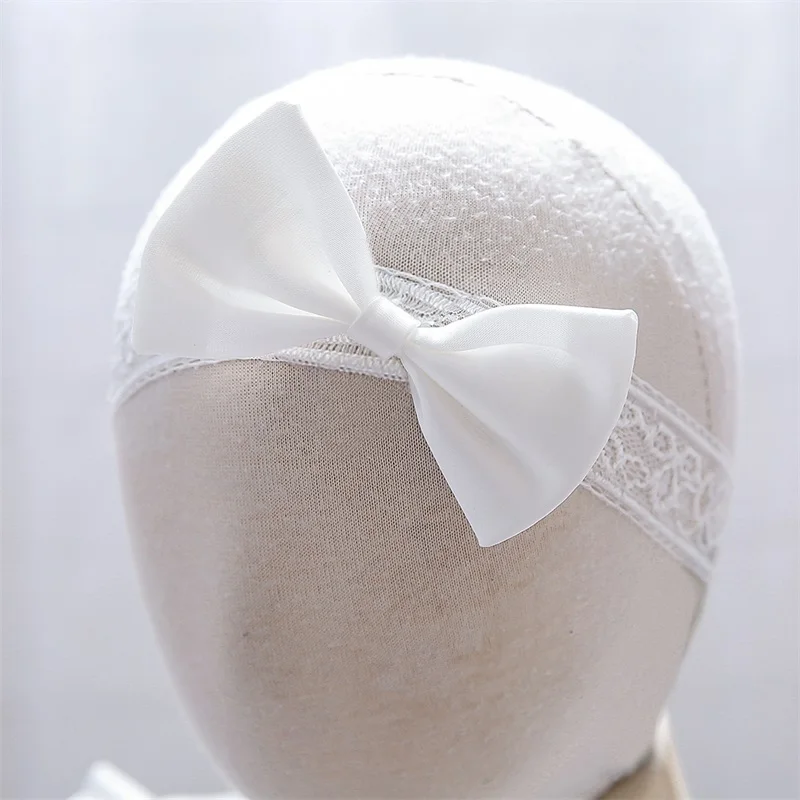 Headwear, 1 ano recém-nascido batizado, princesa branco