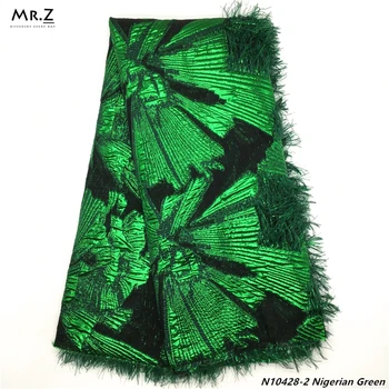 

Mr.Z African High-Quality Wedding Lace Fabric 3d Feather Design Dress Lace Bridal Lace Fabric In Nigerian 5yards