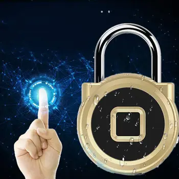

Smart Fingerprint Lock USB Rechargeable Fingerprint Padlock Quick Unlock Zinc Alloy Metal Self Developing Chip for Door Luggage