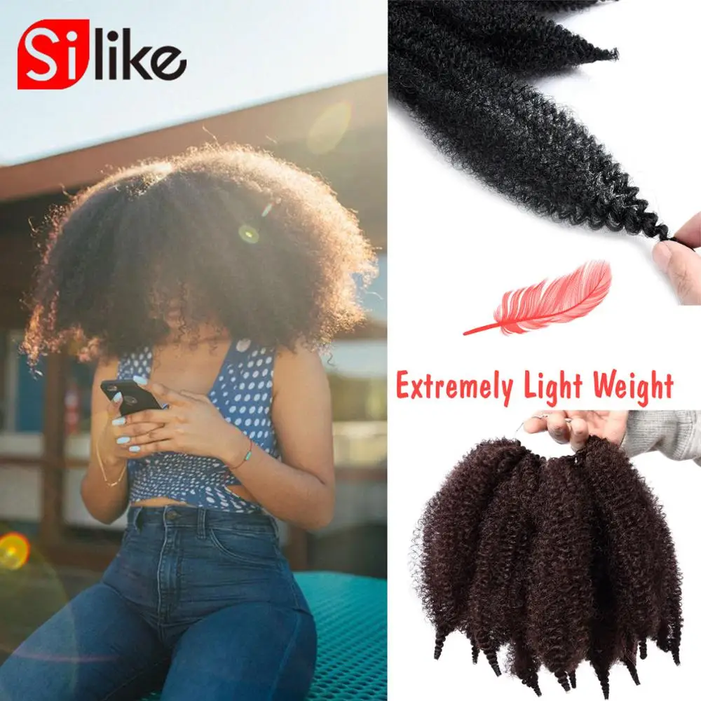 8 Crochet trenzas Marley pelo negro suave Afro Twist pelo trenzado sintético extensiones de fibras de alta temperatura para mujer