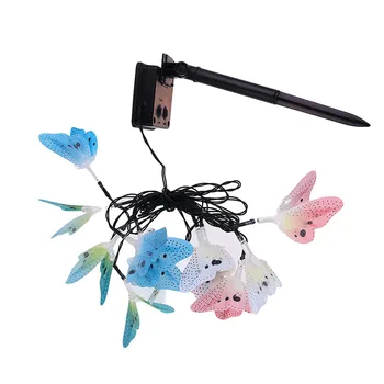 

2019 Butterfly Fiber 4m 12led Solar Led String Light Outdoor Waterproof Garden Decorative Christmas Fairy Lighting