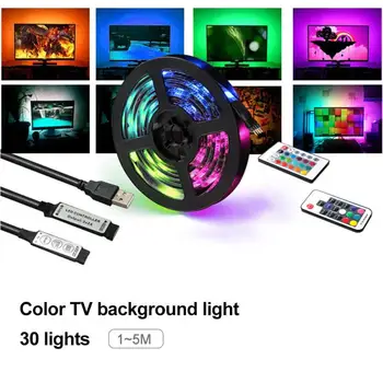 

USB LED Strip Lights IP65 5050 RGB TV LED Strip Neon Remote Control Colorful Color Changing Super Bright Waterproof Light Bar