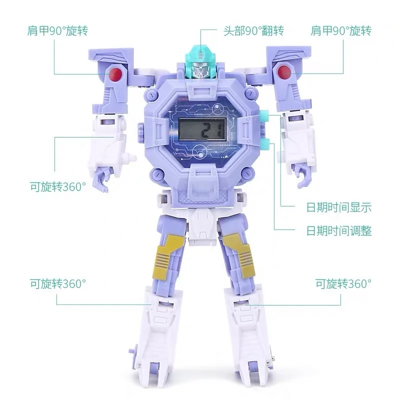 Стиль трансформационная игрушка Jingang робот Douyin стиль знаменитостей с электронными часами детский подарок игрушки для мальчиков и девочек