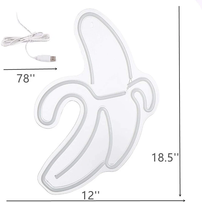 Неоновые вывески в форме банана, светодиодный неоновый свет, художественные настенные декоративные USB огни для детской комнаты, спальни, подарок на день рождения, вечерние, для декора бара