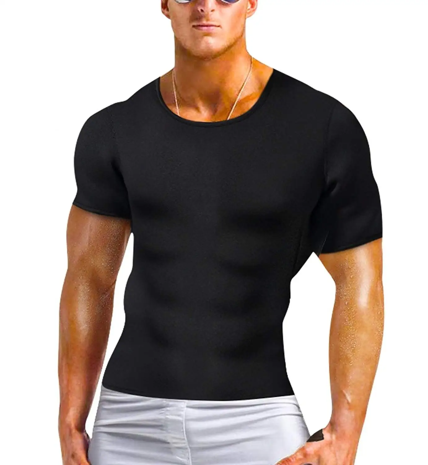black no zipper NINGMI мужской неопреновый корректор для тела, тренажер для талии, теплый спортивный топ, жилет для похудения, моделирующий пояс, Корректирующее белье, рубашки, куртка на молнии - Цвет: black no zipper