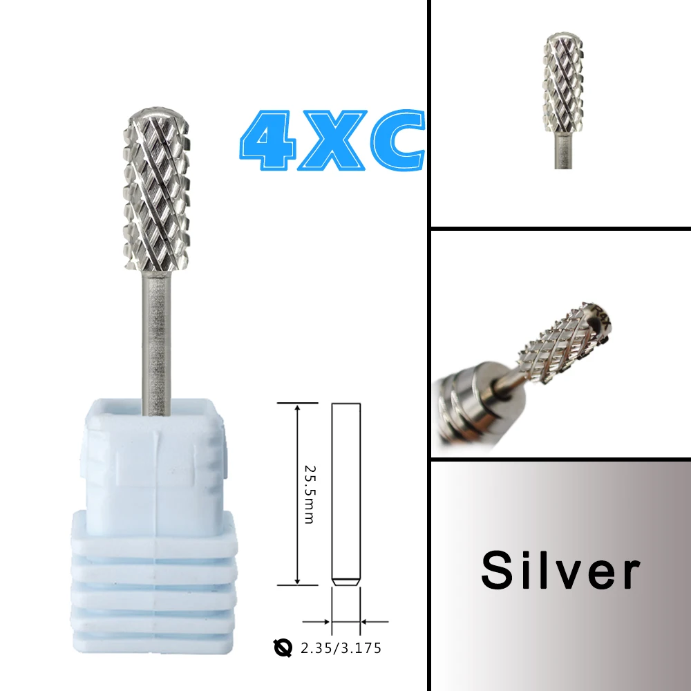 RolinStar Many Sales promotion type Carbide Tungsten barrel stable shank  Accessories Cutter pedicure nail milling drill bits 6