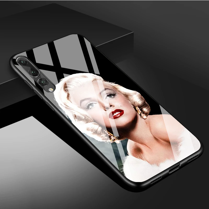 Marilyn Monroe Tempered Glass Phone Case For Huawei P20 P30 P40 P40 Lite Pro Psmart Mate 20 30 Cover Shell cute huawei phone cases