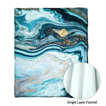 

Single Layer flannel blanket Portable Travel Camping airplane Blanket fashion marble print sofa throw blankets 130*150/150*200cm