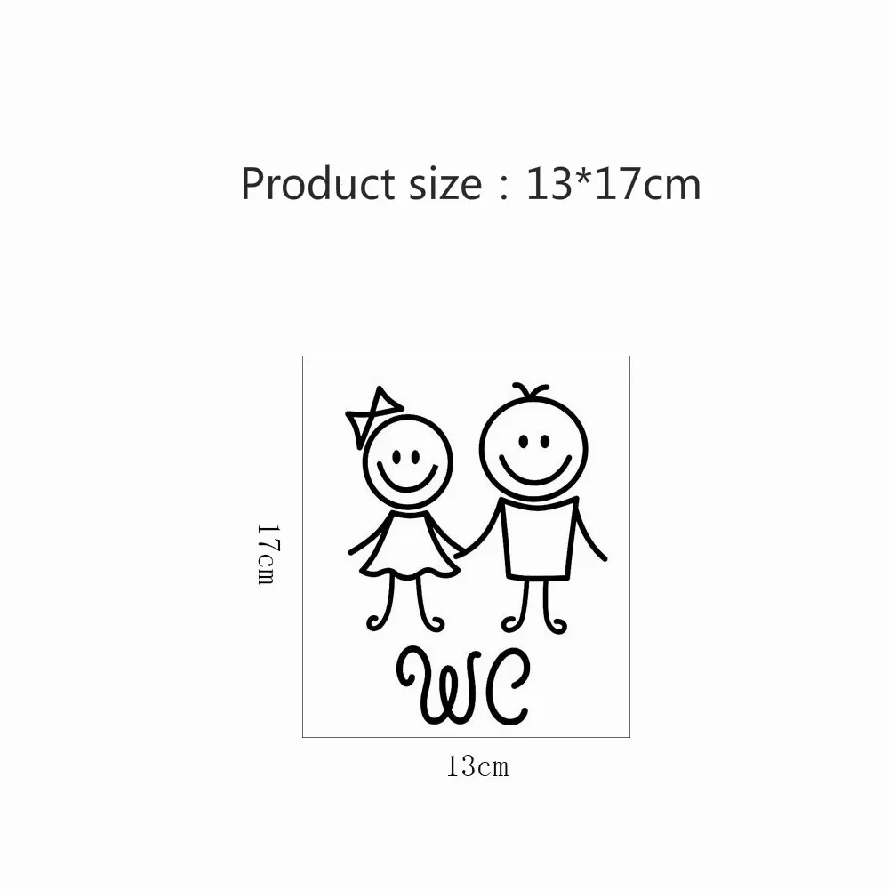Cartoon WC Door Decoration for Bathroom Man and Women Toilet Wall Stickers Creative Wall Decals PVC Vinyl Wallposter Removable Cartoon WC Door Decoration for Bathroom Man and Women Toilet Wall Stickers Creative Wall Decals PVC Vinyl Wallposter Removable