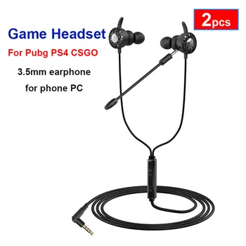

2pcs Headphone Helmets For Pubg PS4 CSGO Casque Games Gaming Earphone With Mic Volume Control PC phone Gamer Headset