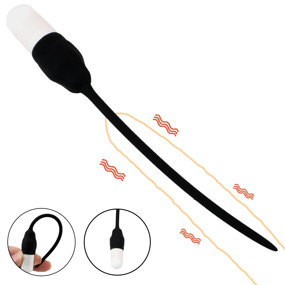 Urethral Dilator 3mm Urethral Sounding Penis Plug Catheter Vibrators For Men Masturbator Male Urethra Sounds Machine Adults Tools Erotic
