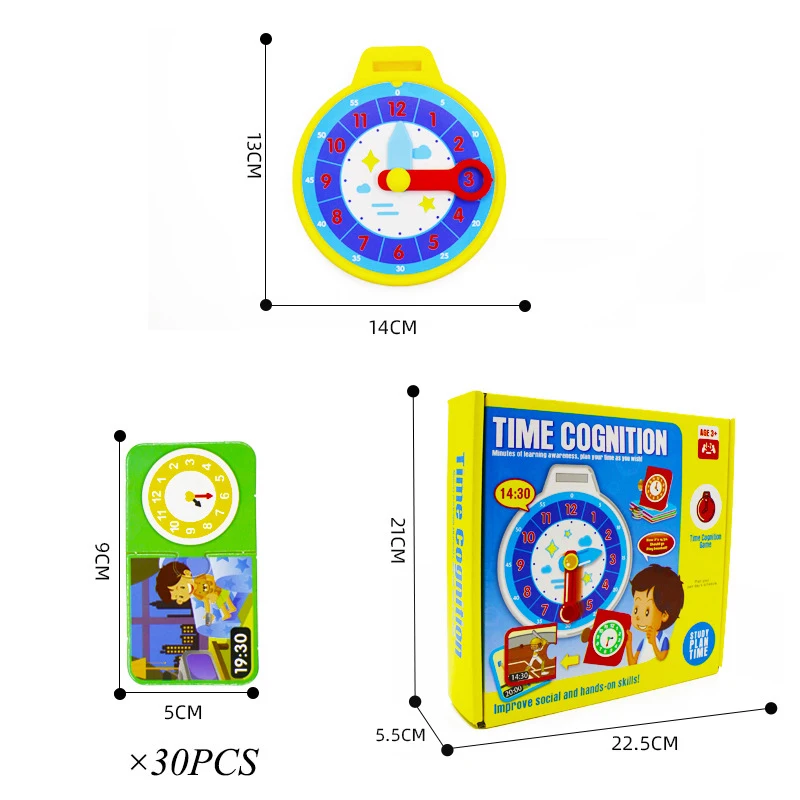 Montessori Time Matching Puzzle Toy Clock Cognition Preschool Good Habits Develop Analog Clock Educational Learning Activity Toy 6