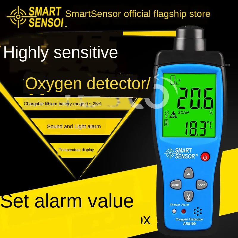 Oxygen analyzer portable O2 concentration gas content detection oxygen analysis test | Инструменты