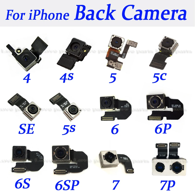 Оригинальная камера для iphone 4S 5S 6 6s 7 8 Plus основная задняя гибкий кабель запасные