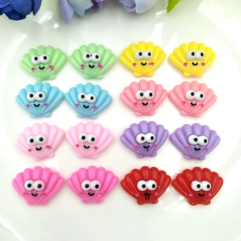 

16pcs New Cute Resin Mixed smiling face shell Flatback Cabochon Charm DIY Phone/Craft Decoration Accessories