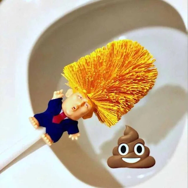 Держатели для туалетной щетки WC Borstel Emmanuel Macron Brosse, оригинальная щетка для туалета Trump, делает унитаз отличным снова коммандером из дерьма - Цвет: As the pic