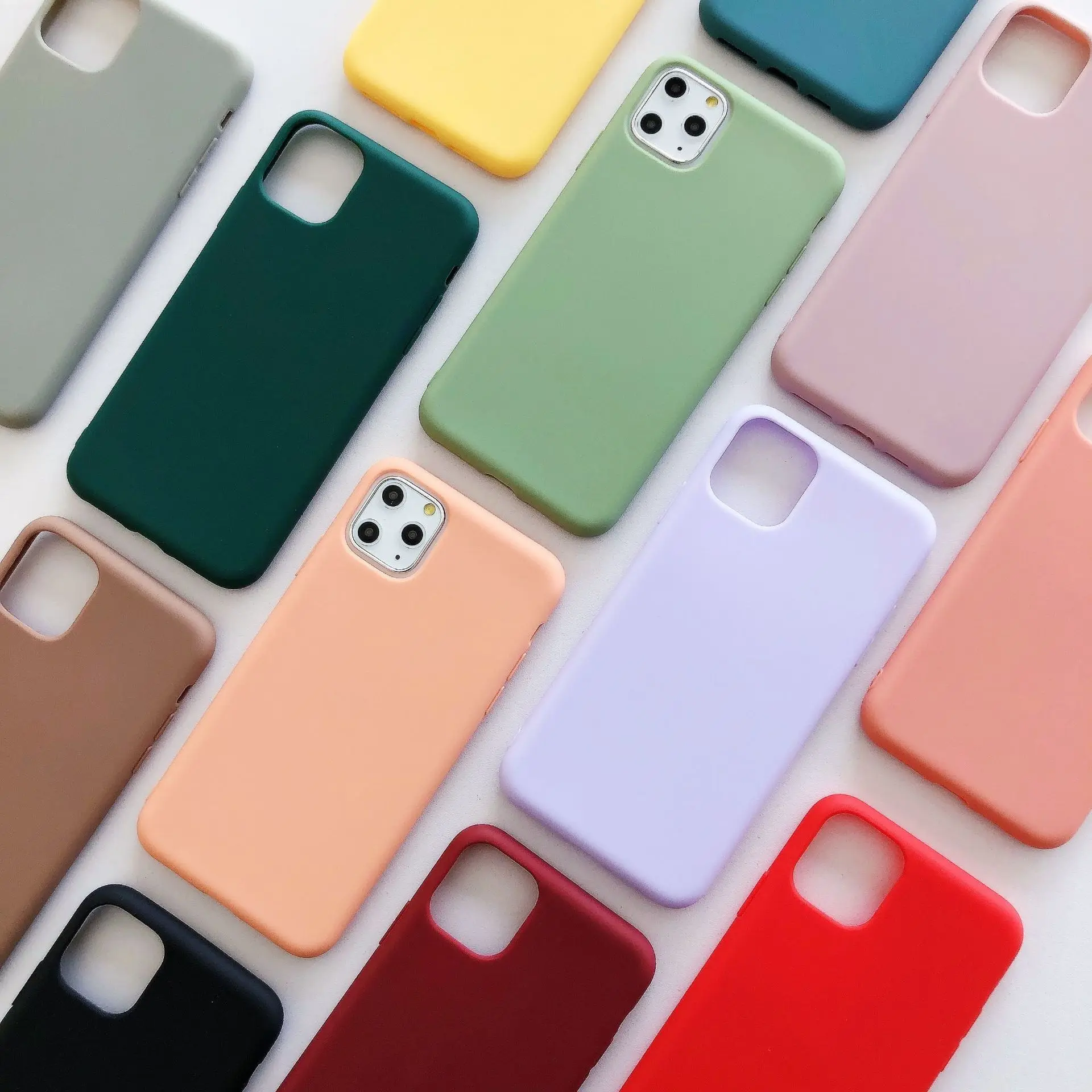 Классический однотонный мягкий чехол для Iphone 11 Fundas Xr 8plus Celular 6 6s 7 8Plus Pro Max X Xs 1 5