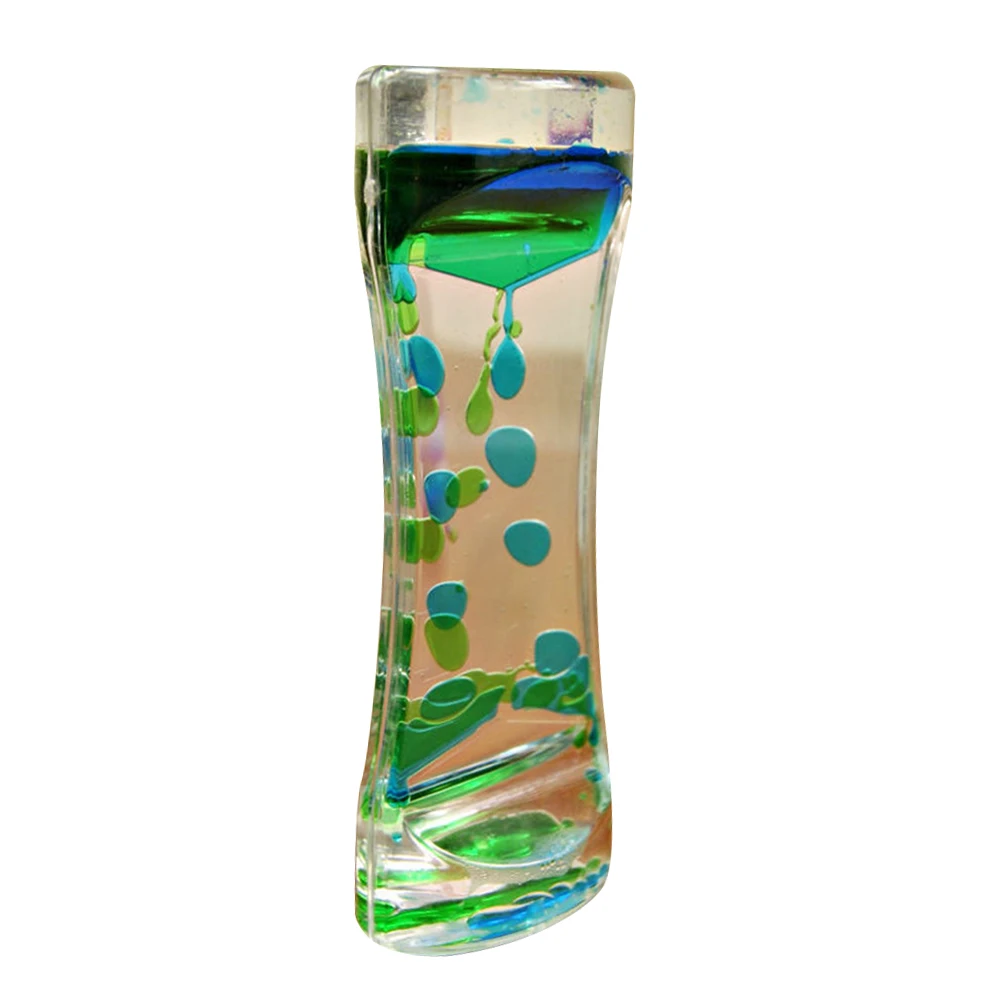 Double Colors Oil Hourglass Liquid Timer Floating Motion Flip Over Tracking Bubbles Sand Watch Timer Kids Living Room Desk Decor 
