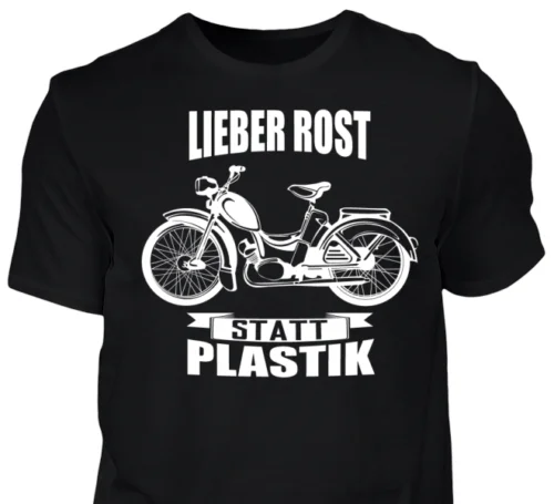 Lieber Rost statt Plastik - SR2 T-Shirt Simson Moped Roller Geschenk DDR |