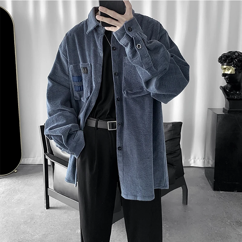 2020 Vintage corduroy men's autumn and winter all-around stickers men's Korean loose fashion clothes 2020 Vintage corduroy men's autumn and winter all-around stickers men's Korean loose fashion clothes