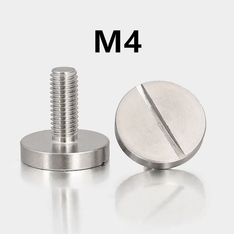 

10PCS M4x5/6/8/10/12/16mm GB833 Stainless steel Large flat head slotted screw case hand screw bolt