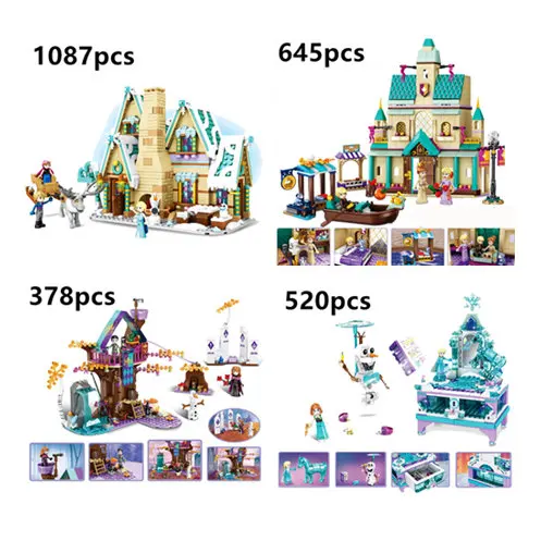 

Friends Girls Snow Queen Anna Magical Ice Castle Model Compatible Legoinglys Friends Building Blocks Kit Kids Toys Children Gift