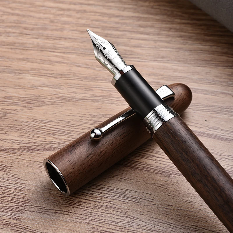 Jinhao новая деревянная авторучка высокого качества 0 7 мм перо 2 цвета роскошные