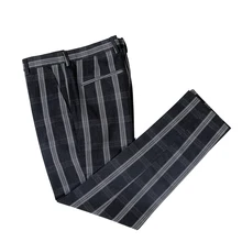 Мужские брюки осень и зима мужские высококачественные хлопковые полосатые тонкие брюки/мужские повседневные тонкие ноги полосы деловой костюм брюки