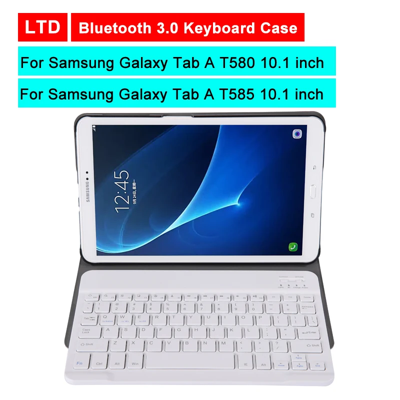 

Bluetooth 3.0 Tablet Keyboard Case For Samsung Galaxy Tab A T580/T585 10.1 inch Mediapad Stand Flip Leather Cover With Keyboard