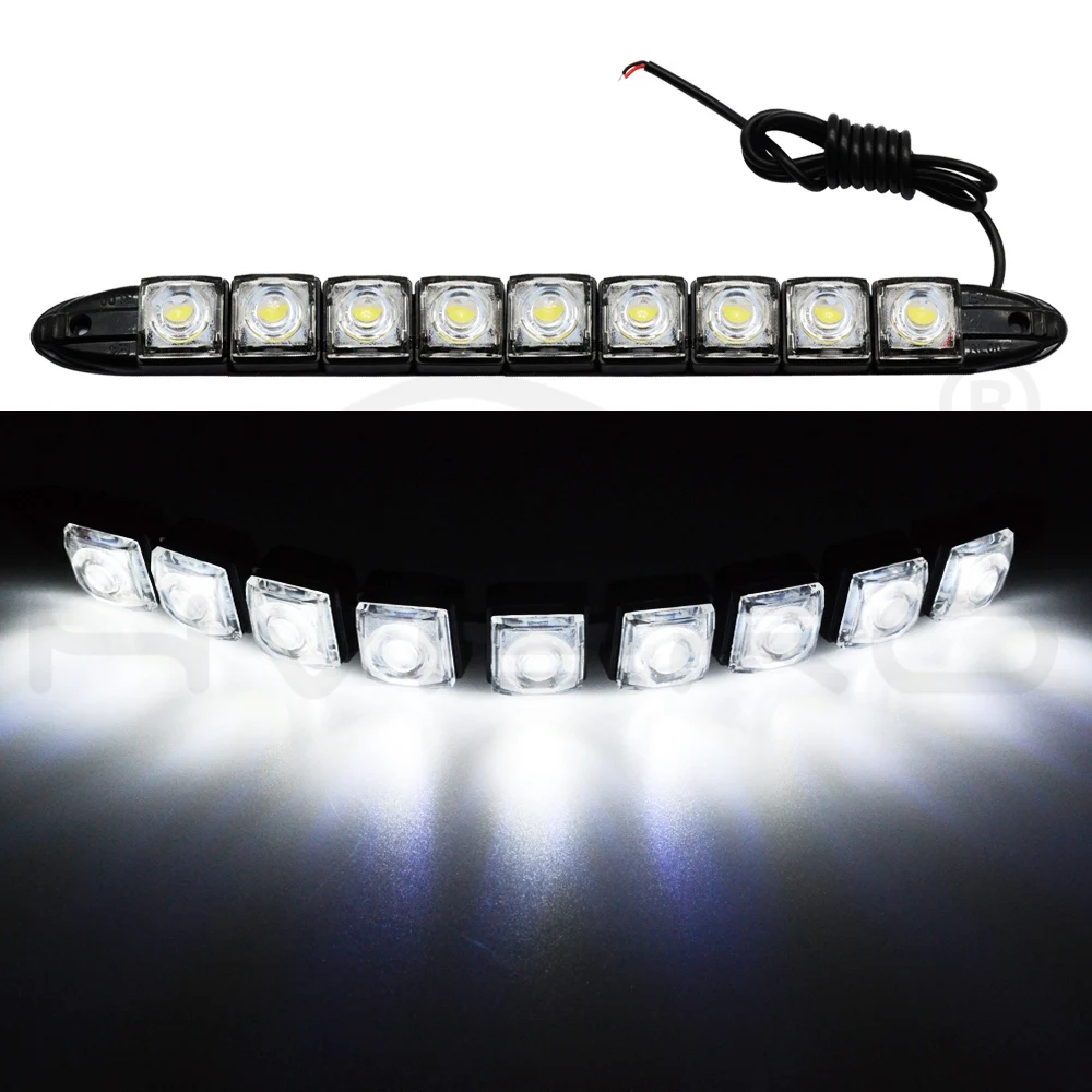 Hviero Car Styling COB DRL Fog Light Flexible Silicone white Daytime Running Lights Auto Led HeadLamp IP67 Waterproof 10w Bright Led car styling