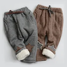 Bailiweini/Зимние новые стильные плотные двухслойные брюки с вышивкой и аппликацией в виде пятиконечной звезды; брюки с хлопковой подкладкой; повседневные брюки