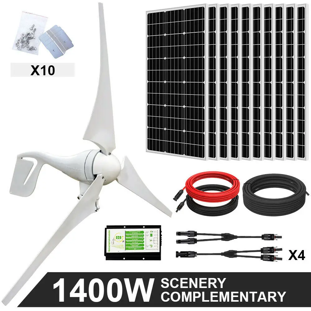 ECO WORTHY 500W600W1400w12V ветро солнечной Системы: 400 Вт ветрогенератор & 100W 12V подойдет как