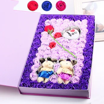 

Valentine's day gift box soap bear Manufacturers direct soap flower gift box Christmas and valentine's day gifts