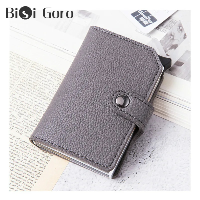 BISI GORO 2020 новая кнопка RFID двойная защита мужской держатель кредитных карт