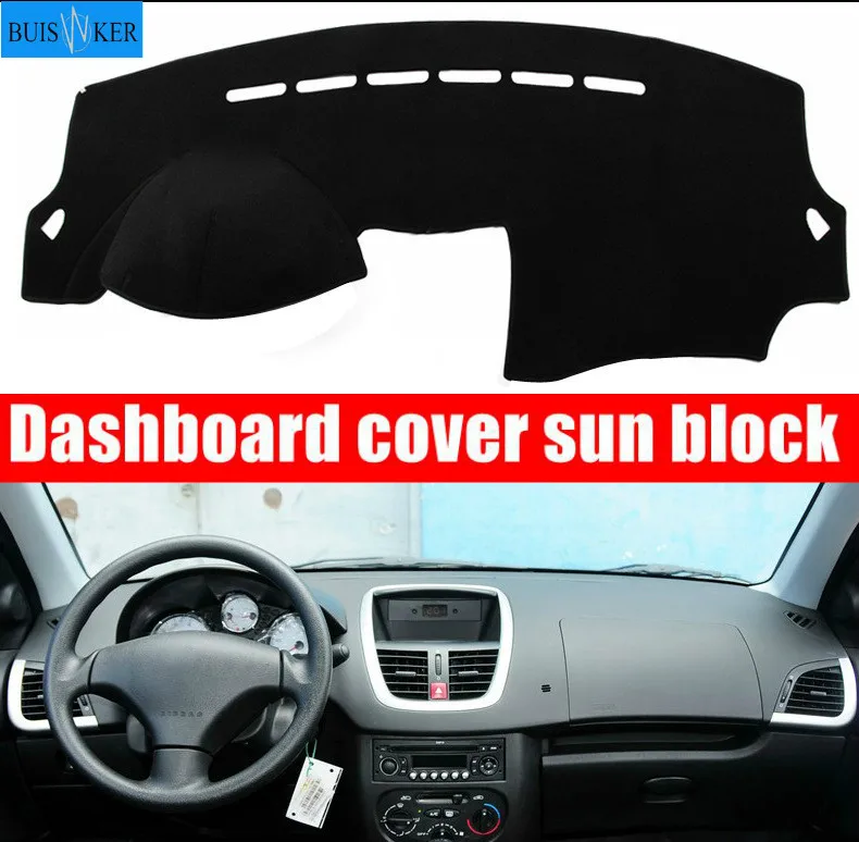 

For Peugeot 207 206+ Auto Dashboard Cover Dashmat Mat Pad Anti-UV Sun Shade Instrument Protective Carpet Car Styling Accessories