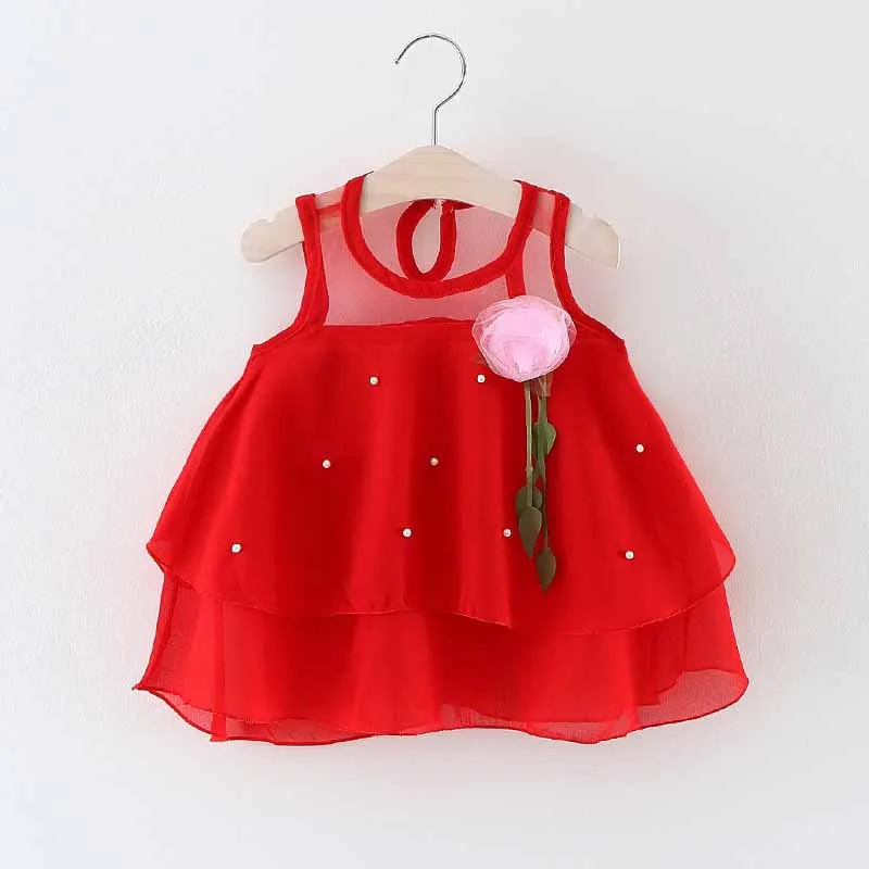 Melario/платье для маленьких девочек; Детские платья для девочек; Летние сетчатые платья принцессы в горошек с бантом; платья на бретелях; одежда для маленьких девочек - Цвет: AX631Red