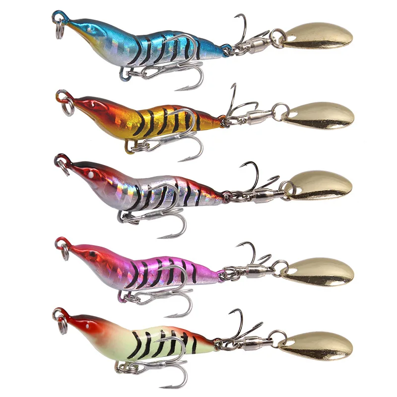 Bassland New Metal Shrimp VIB Fishing Lure Super Long Casting Whirling Soppn Baits Sea Fishing Freshwater Metal Shrimp