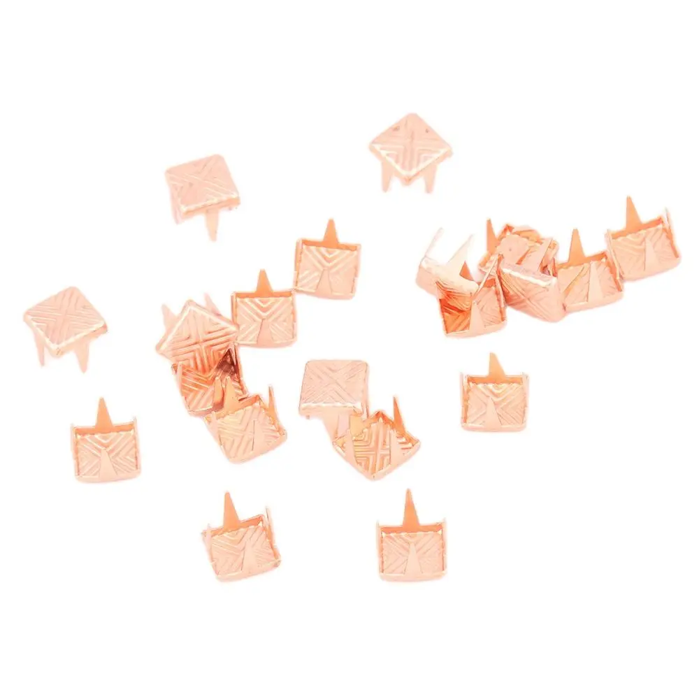 7mm Rose gold Square Spikes Garment Rivets for Clothing Four claw metal studs and clothies Handmade Accessories DIY | Дом и сад