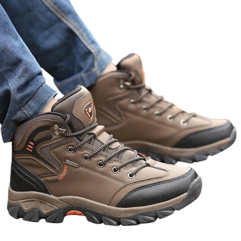 Водонепроницаемый Мужская обувь для походов осень-зима альпинистские ботинки с высоким берцем горный туризм Охота обувь кроссовки резиновая унисекс# g3