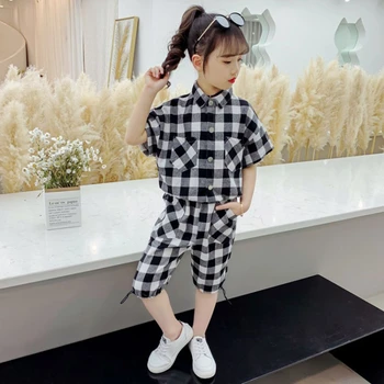 

2 Pieces Fashion Girls Clothing Sets Shirts Tops + Pants 2Pcs Summer Kids Children Clothes Suits 13 4 5 6 7 8 9 10 11 12 Years