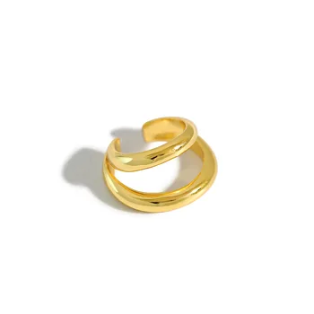 

Simple Geometric Double-Layer Circle All-match Earrings Ear Clip Earrings for Women