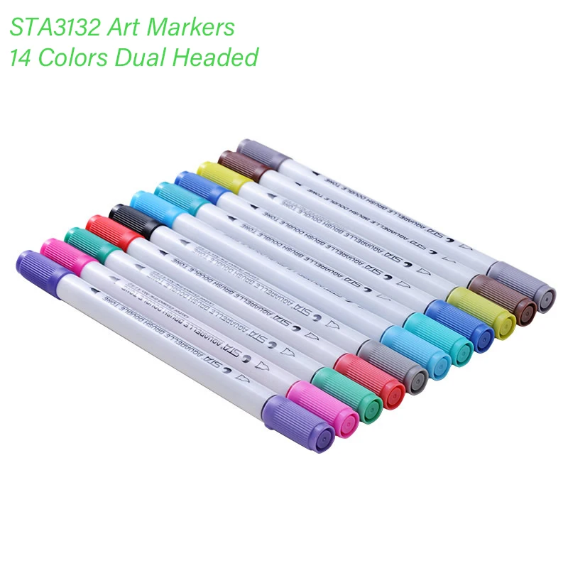 14 цветов STA Art маркеры мягкая кисть Набор двуглавый анимация манга эскиз живопись граффити канцелярские принадлежности для художника