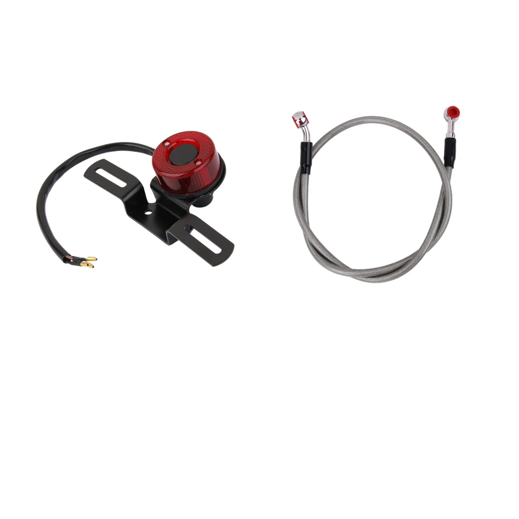 LED Tail Light Stop Lamp with 90cm Brake Cable Fit for Harley Sportster 883 1200 XL