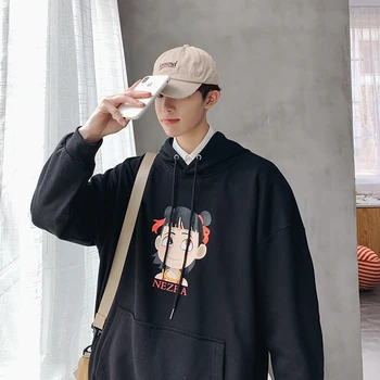 

Autumn New Hoodies Men Fashion Casual Cartoon Print Hooded Pullover Man Streetwear Hip Hop Loose Sweatshirt Male Hoodie M-2XL