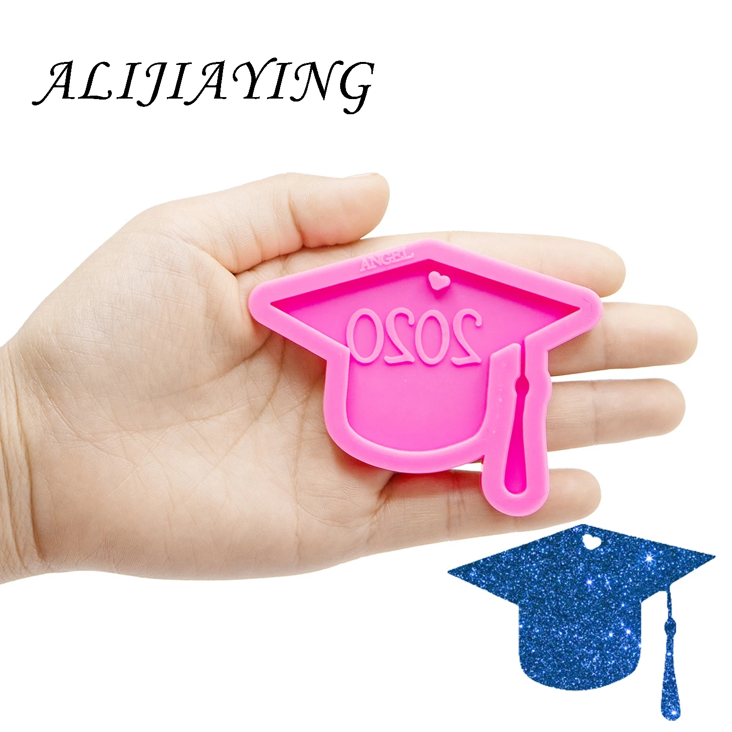 Glossy Hat Molds Silicone Keychain Mold For Resin Epoxy Craft DIY Graduation Jewelry Pendant DY0290 Silicone Mold